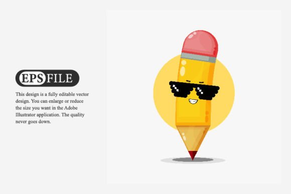 Cute Pencil Character with Pixel Glasses: A Playful Font for Creative Projects