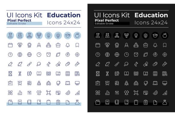 Distance Education Icons: A Pixel-Perfect UI Kit