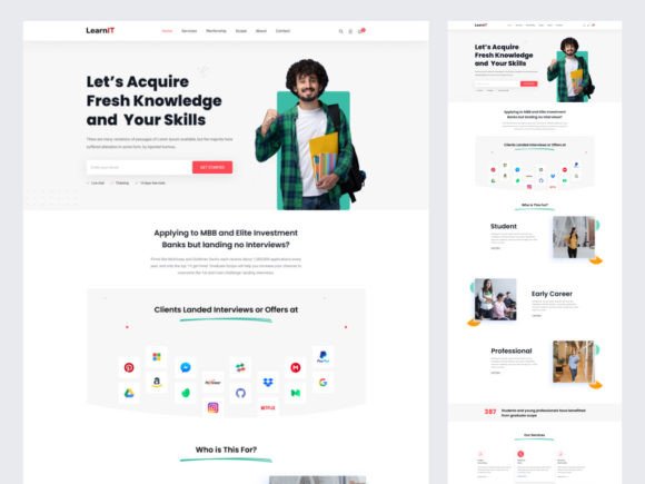 LearnIt - Education Figma Template: A Modern Design Blueprint