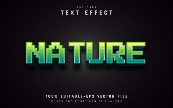 Nature Pixel Text Effect: A Modern Vector Design for Creative Projects