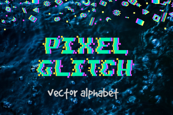 Pixel Glitch Vector Alphabet: A Nostalgic 90's Design Kit