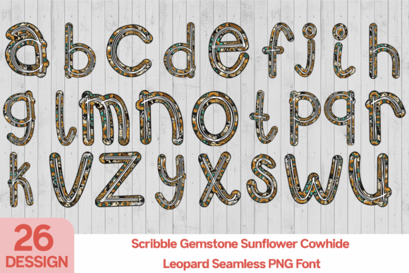 Scribble Sunflower Cowhide PNG Font: Free Design Asset
