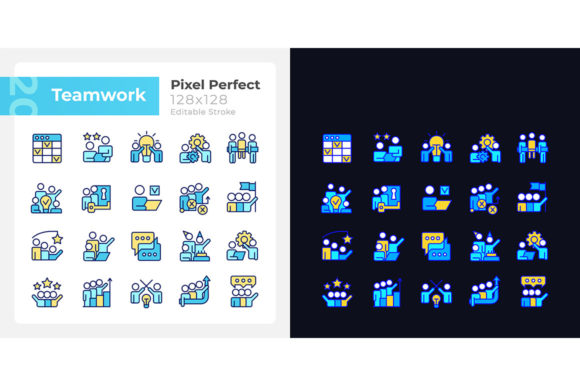 Teamwork Pixel Perfect Light/dark Icons: A Practical Design Toolkit