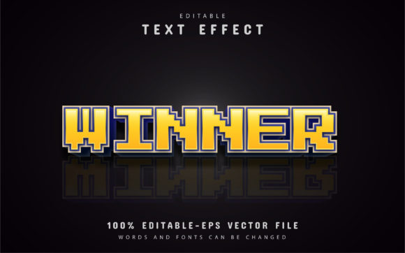 Yellow Winner Pixel Text Effect: Bold Retro Vibes for Modern Designs